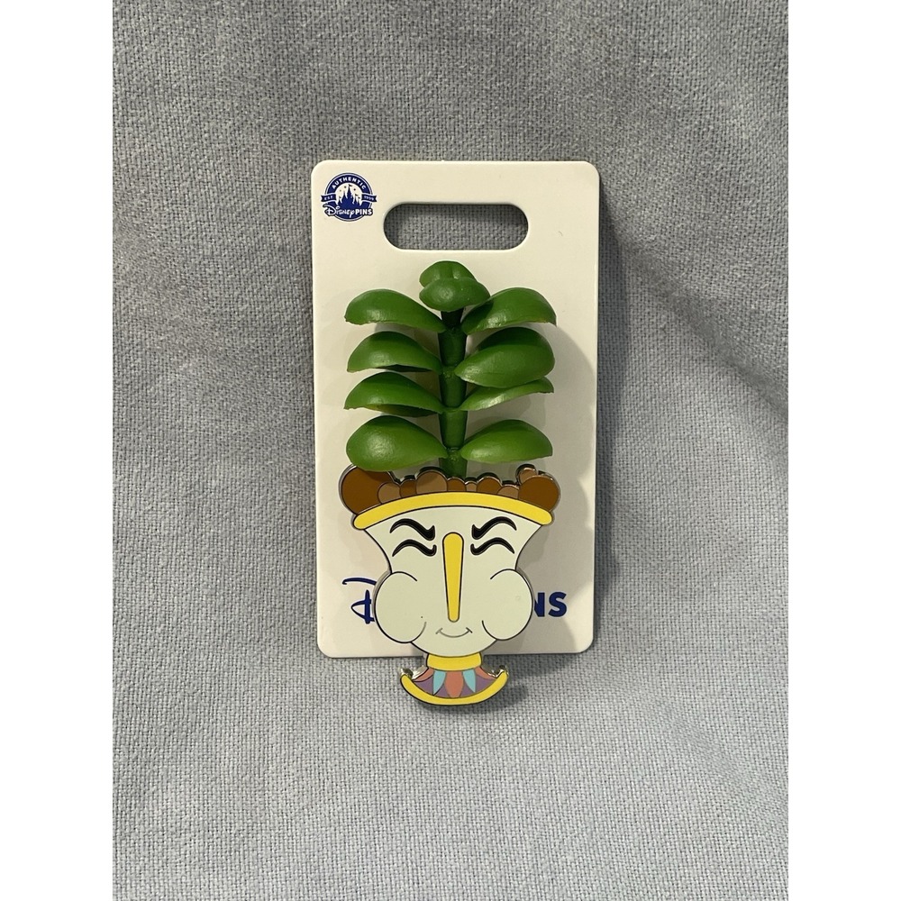 NEW Set of 4 Disney Parks Succulent Planter Pins - Chip, Lamp, Hercules, & Apple - Picture 4 of 5